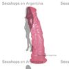 Dildo con sopapa americano grande perlado rosa 20x4cm